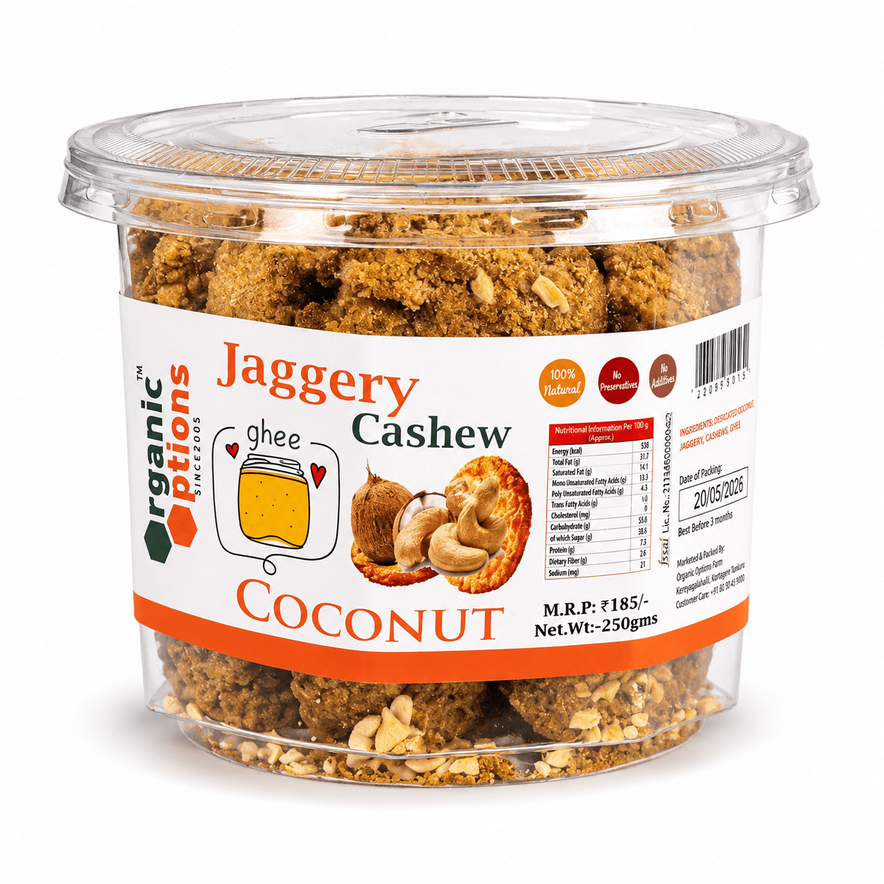 Cashew Jaggery Coconut Cookies 250gm