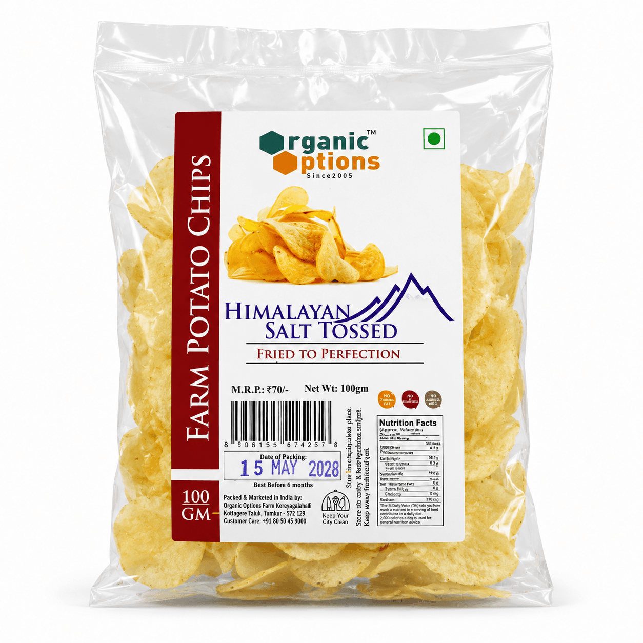 Farm Potato Chips - Himalayan Salt Tossed 100gm